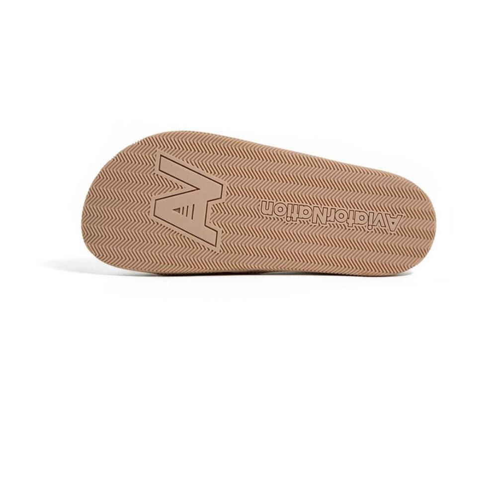 NWT - Aviator Nation - Logo Rainbow 4 Stripe Slides - Vintage White - Picture 3 of 4